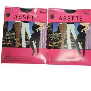 Assets Maternity Tights LOT Women Size 3 & 4 Black  New